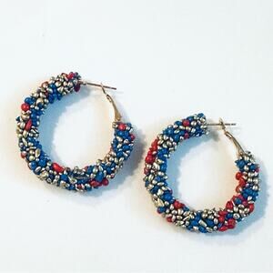 Mixed Stone Hoop Earrings